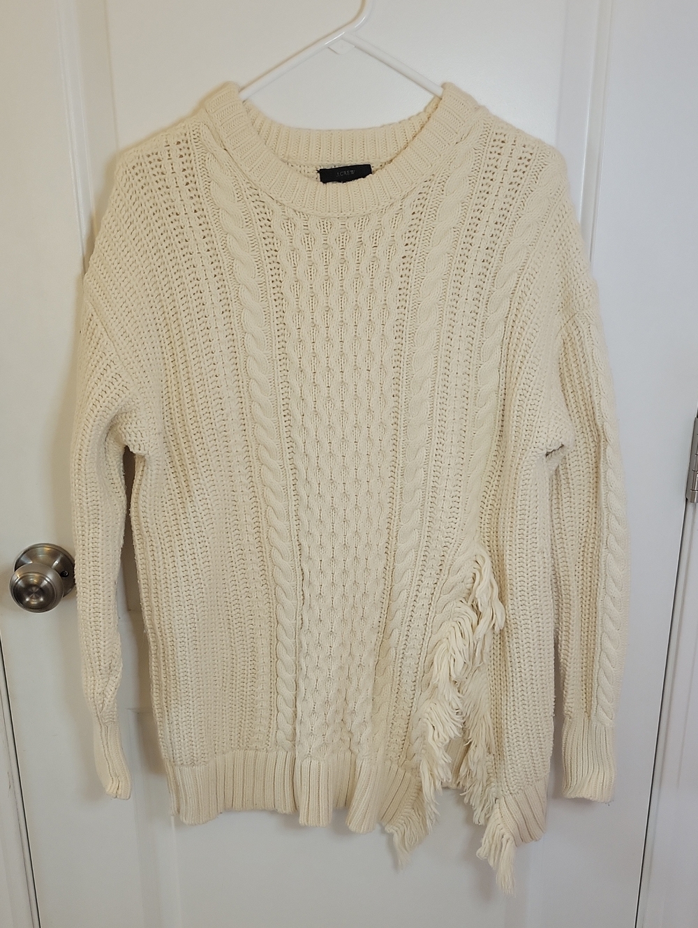 J. Crew Cable Knit Sweater with Fringe - Picture 5 of 8